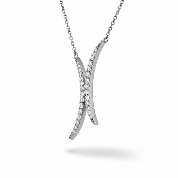 Giani Bernini Sterling Silver Cubic Zirconia Drop Necklace - Picture 2 of 6